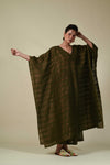 Chamak Linen Kaftan - Olive