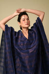 Chamak Linen Kaftan - Indigo
