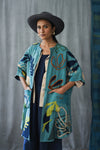 Kashmiri Crewel Poncho - Teal