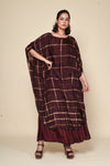 Itajime Silk Eliptical Kaftan - Bistre