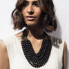 Upcycled Necklace - 12 Strands - Black | Gold