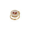 Moon Glow Garnet Bloom Ring