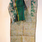Kantha Silk Scarf - Green