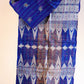 Kantha Silk Scarf - Blue | White