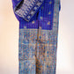 Kantha Silk Scarf - Blue | White
