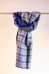 Kantha Silk Scarf - Blue | White