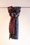 Kantha Silk Scarf - Red | Green