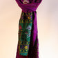 Kantha Silk Scarf - Violet | Green