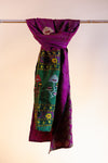 Kantha Silk Scarf - Violet | Green
