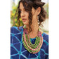 Upcycled Necklace - 12 Strands - Green | Pink