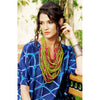 Upcycled Necklace - 22 Strand - Green | Fuchsia