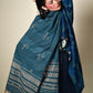 Vankar Wool | Silk Scarf - Blue