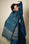 Vankar Wool | Silk Scarf - Blue