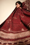 Vankar Wool | Silk Scarf - Maroon