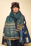 Vankar Wool | Silk Scarf - Blue