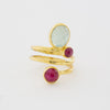 Ruby | Aqua Chalcedony Ring
