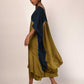 Itajime Silk Block Kaftan - Indigo | Olive
