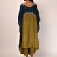 Itajime Silk Block Kaftan - Indigo | Olive