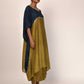 Itajime Silk Block Kaftan - Indigo | Olive