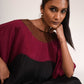 Itajime Silk Kaftan - Orbital Azalea | Black