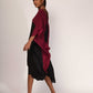 Itajime Silk Kaftan - Orbital Azalea | Black