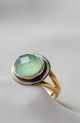 Two Tone Aqua Chalcedony Ring, اثنين من لهجة أكوا العقيق الدائري