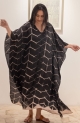 Itajime Silk Kaftan - Black | Ivory , قفطان إيتاجيمي حرير - أسود | عاج