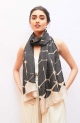 Itajime Habutai Silk Scarf - Black | Ivory, إيتاجيمي هابوتاي وشاح حرير - أسود | عاج