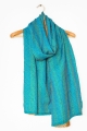 Kantha Silk Scarf - Blue | Beige