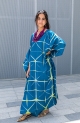 Itajime Silk Kaftan - Blue | Neon , قفطان إيتاجيمي حرير - أزرق | نيون