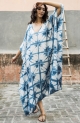 Itajime Silk Kaftan - Blue| Ivory , قفطان إيتاجيمي حرير - أزرق| عاج