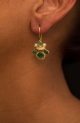 Pearl | Green Onyx Earrings,لؤلؤة | أقراط الجزع الأخضر