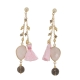 Rose Quartz Bohemian Earrings,روز كوارتز البوهيمي الأقراط