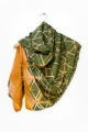 Itajime Habutai Silk Scarf - Green