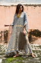 Hand Woven Linen Kaftan - Slateblue| Zari , قفطان من الكتان المنسوج يدوياً - Slateblue| زاري