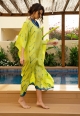 Itajime Silk Kaftan - Neon | Blue , قفطان إيتاجيمي حرير - نيون | أزرق