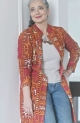 Vintage Phulkari Long Jacket,سترة طويلة Phulkari خمر