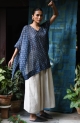 Blockprint Silk Cotton Poncho,كتلة طباعة المعطف القطن الحرير