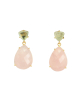 Prehnite | Rose Quartz Earrings , البريهنيت | أقراط روز كوارتز