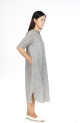 Grey Stripes Long Dress , فستان طويل مخطط باللون الرمادي