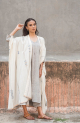 Jamdani Dune Robe - White, روب جمداني الكثيب - أبيض