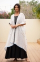 Jamdani Dune Robe - White, روب جمداني الكثيب - أبيض